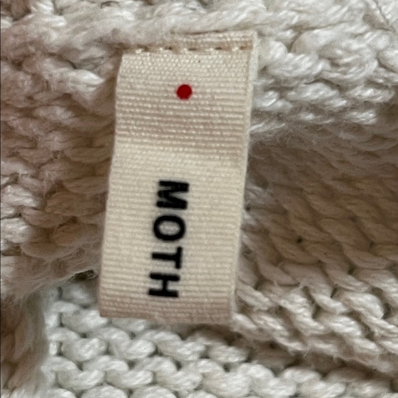 Anthropologie Moth "Jet'adore" Cream and Gray Striped Crew Neck Sweater Size L - Picture 4 of 6